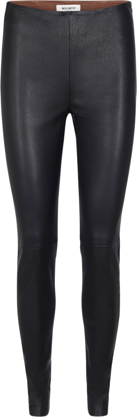 Se Mos Mosh Lucille Stretch Leather Legging Kvinde Black Leggings Str L - Læder hos Magasin ved Magasin