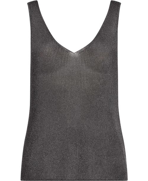 Second Female Ellia Knit Top Kvinde Charcoal Gray Tanktoppe Str XS - hos Magasin