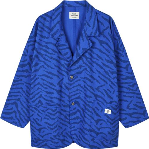 Se Mads Nørgaard - Copenhagen Sketch Denim Denya Jacket Kvinde Blå Zebra Print Blazere Str 38 Denim - hos Magasin ved Magasin