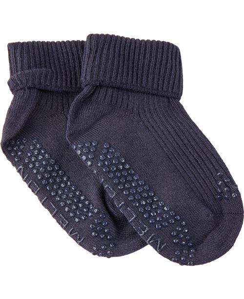 Melton ABS Bamboo/wool Sock Let's G Str 17-19 - Marine Strømper Uld hos Magasin