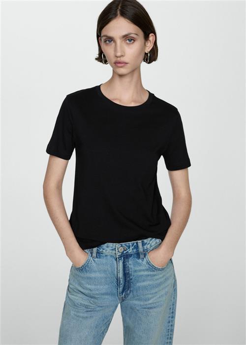 MANGO Tshirt .-- Chalaca Kvinde Black Kortærmede T-shirts Str XS - hos Magasin