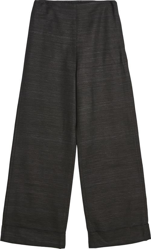 Hope Calma Trousers Kvinde Black Slub Bukser Med Brede Ben Str 34 - hos Magasin