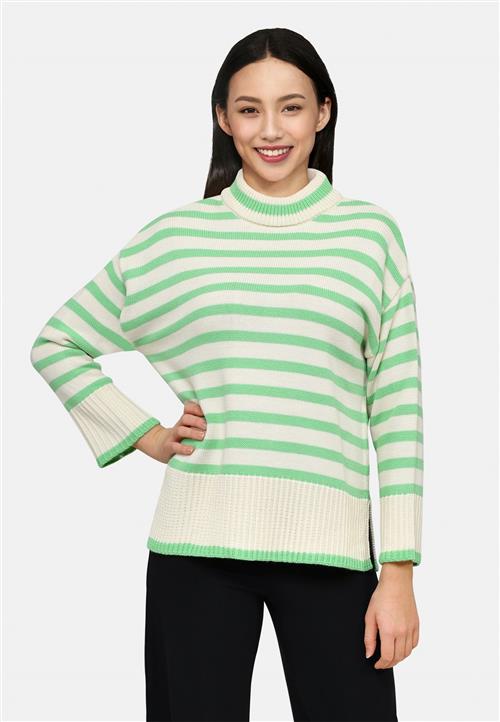 SisterS Point Mibaloose Kvinde Cream/sea Green Sweaters Str L - hos Magasin