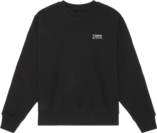 Se 7 Days Active Organic Fitted Crewneck Kvinde 001 Black Sweatshirts Str XS - hos Magasin ved Magasin