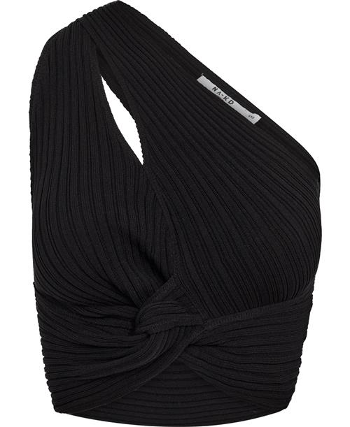 NA-KD Fine Knitted Wrap Detail Top Kvinde Black Tanktoppe Str L - hos Magasin