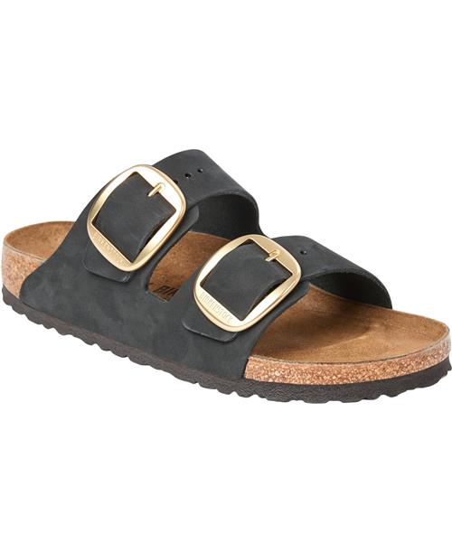 Birkenstock Arizona Big Buckle Lenb Black Gold Kvinde Black Flade Sandaler Str 40 - hos Magasin