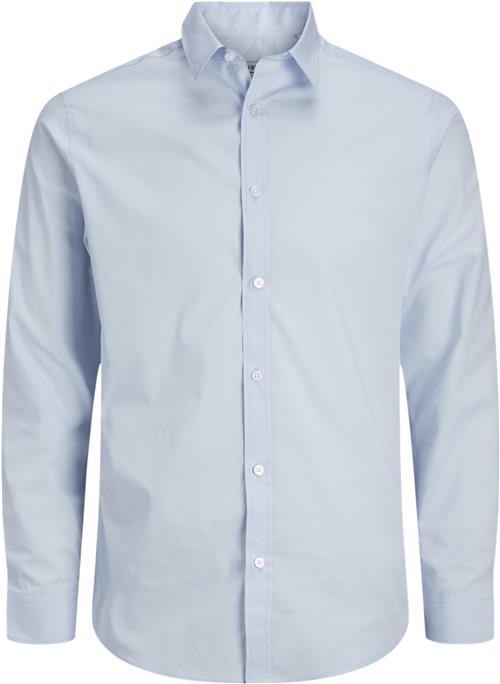 JJ-REBEL Jrebgavin Solid Shirt LS Noos Kvinde Cashmere Blue Skjorter Slim Fit Str L - hos Magasin