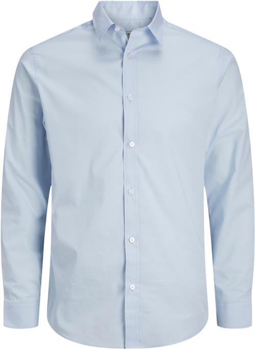 JJ-REBEL Jrebgavin Solid Shirt LS Noos Kvinde Cashmere Blue Skjorter Slim Fit Str XXL - hos Magasin