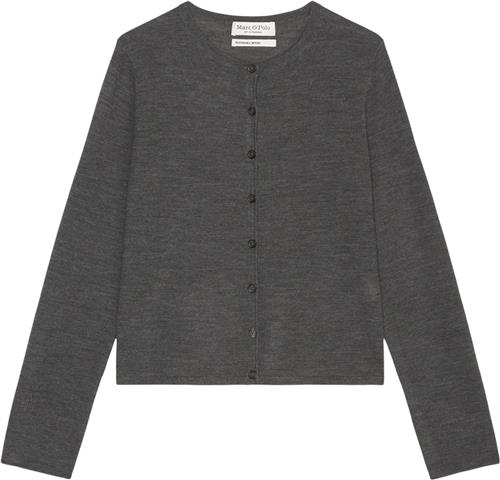 Se Marc O’Polo Cardigan, Longsleeve, Roundneck Kvinde Deep Grey Melange Cardigans Str S - hos Magasin ved Magasin