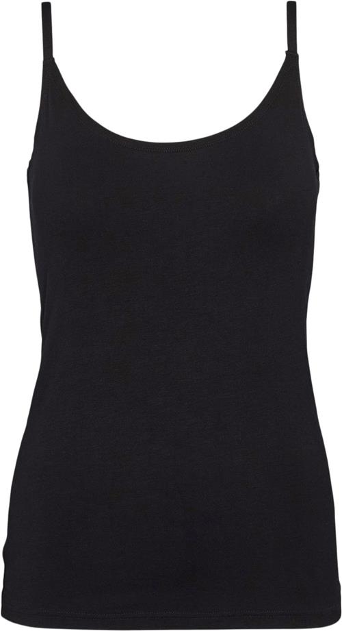 esmé studios Espenelope Singlet Top Kvinde Black Tanktoppe Slim Fit Str XS - hos Magasin