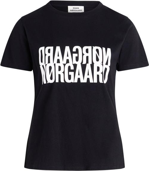 Mads Nørgaard - Copenhagen Single Organic Trenda P Tee FAV Kvinde Sort Kortærmede T-shirts Regular Fit Str S - Bomuld hos Magasin