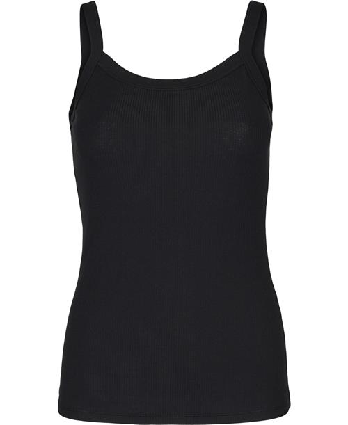 Filippa K Fine Rib Singlet Kvinde Black Tanktoppe Slim Fit Str S - hos Magasin