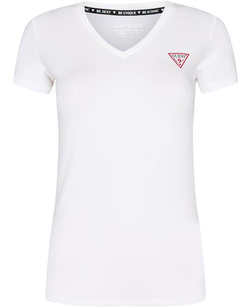 Se GUESS SS VN Mini Triangle TEE Kvinde Pure White Kortærmede T-shirts Str S - hos Magasin ved Magasin