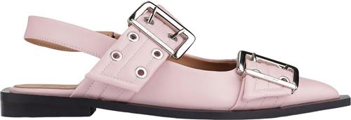 Ganni Feminine Buckle Ballerina Kvinde Chalk Pink Flade Sandaler Str 39 - hos Magasin