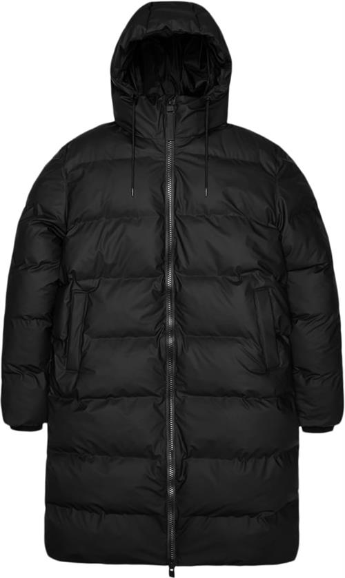 Rains Alta Long Puffer Jacket W3t4 Kvinde Black Regnjakker Str L - hos Magasin