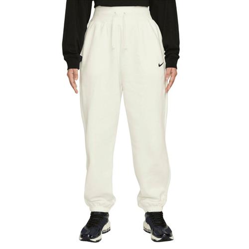 Nike Sportswear Phoenix Fleece Pants Kvinde Sail/black Bukser Med Brede Ben Str S - Bomuld hos Magasin