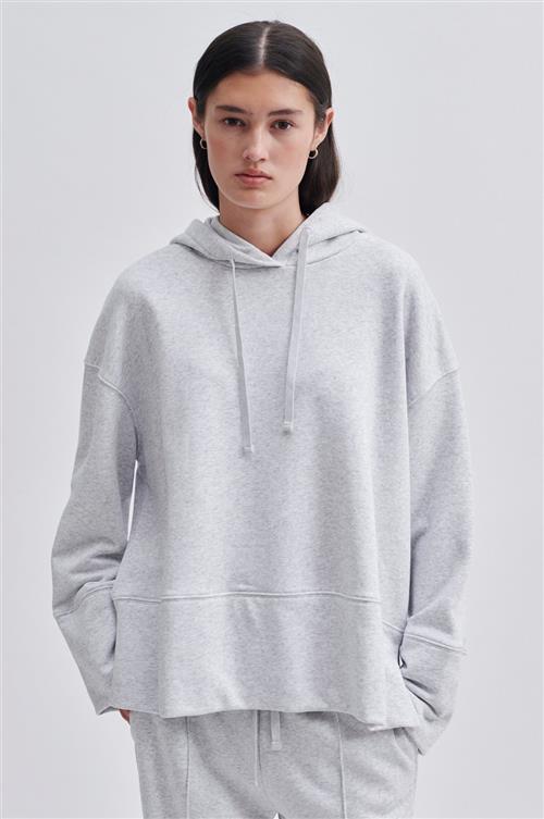 Second Female Abadell Sweat Hoodie Kvinde Light Grey Melange Hættetrøjer Str S - hos Magasin