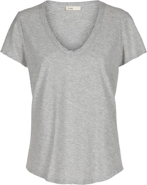 Levete room ANY 2 Kvinde Light Grey Melange Kortærmede T-shirts Str S - Bomuld hos Magasin