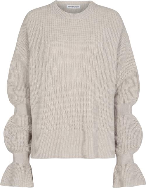 Designers Remix Carmen Drape Knit Kvinde Grå Sweaters Str m - hos Magasin