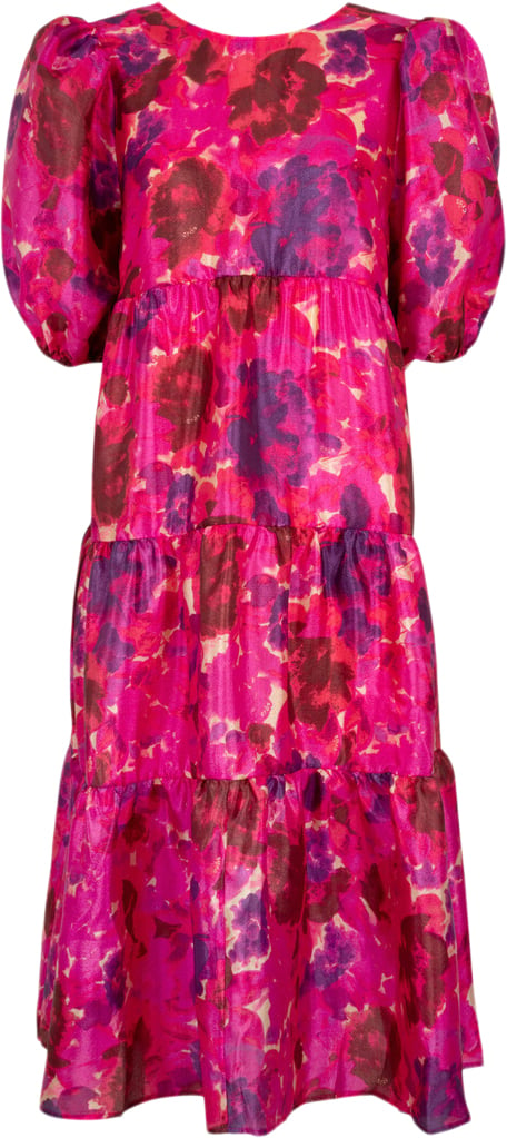 Cras Lilicras Dress Kvinde Pink Garden Midi Kjoler Loose Fit Str 42 - Polyester hos Magasin