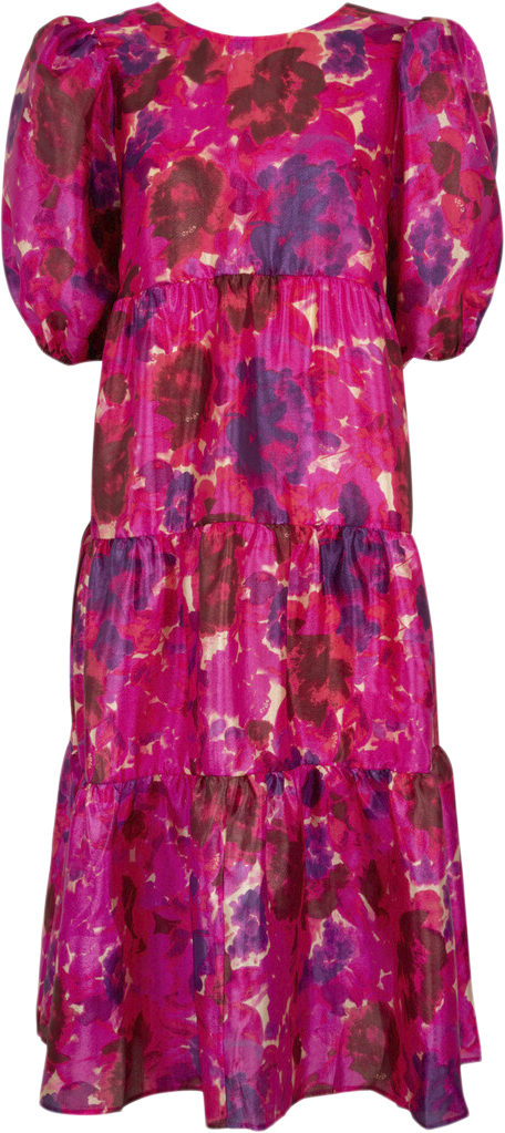 Cras Lilicras Dress Kvinde Pink Garden Midi Kjoler Loose Fit Str 36 - Polyester hos Magasin