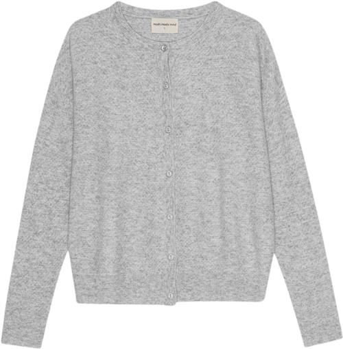 Moshi Moshi Mind Dolly Cardigan Merino Kvinde Light Grey Melange Sweaters Str L Merino - hos Magasin