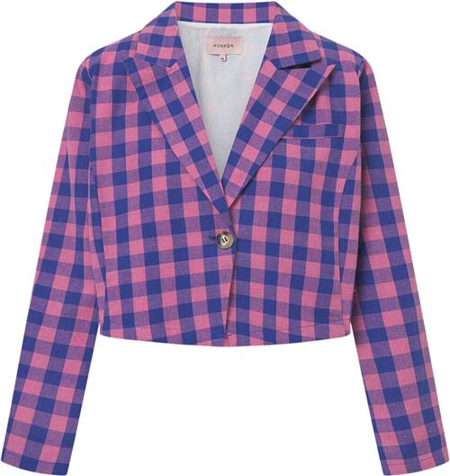 HUNKØN Pamela Jacket Kvinde Pink Checked Blazere Str L - hos Magasin