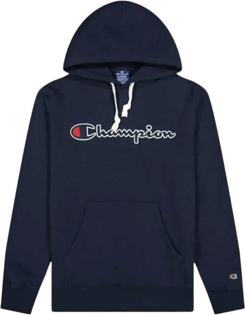 Se Champion Hooded Sweatshirt Mand Blue Hoodies Str S - hos Magasin ved Magasin