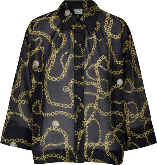 Baum und Pferdgarten Momo Kvinde Black Chain Langærmede Bluser Str 36 - Polyester hos Magasin