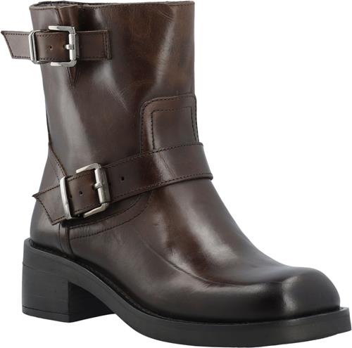 Se Bianco Biaharper Mid Calf Biker Boot Pull Up Leather Kvinde Chestnut Cowboy & Biker Str 40 - hos Magasin ved Magasin