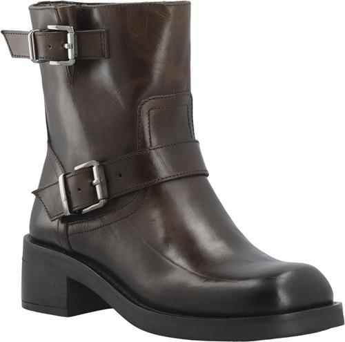 Se Bianco Biaharper Mid Calf Biker Boot Pull Up Leather Kvinde Chestnut Cowboy & Biker Str 38 - hos Magasin ved Magasin