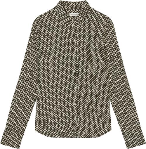 Marc O’Polo Blouse, Casual fit, Kent Collar, lo Kvinde Multi Langærmede Skjorter Str 38 - hos Magasin