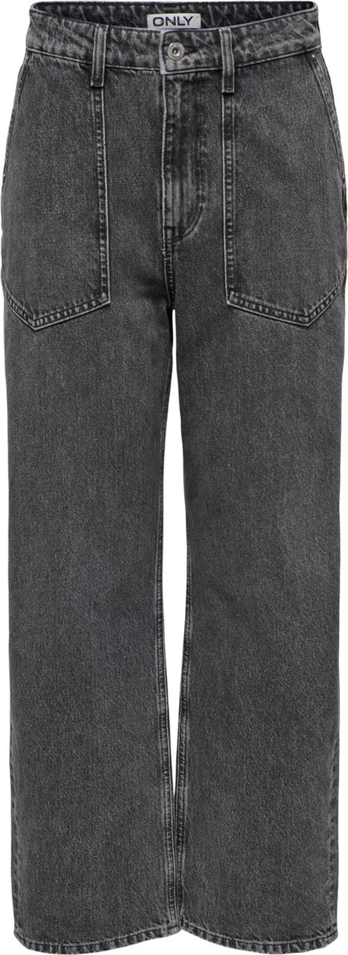 ONLY Onlcarrie HW STR TAP Work ANK DNM C Kvinde Grey Denim Boyfriend Jeans Str "25/""30" - hos Magasin