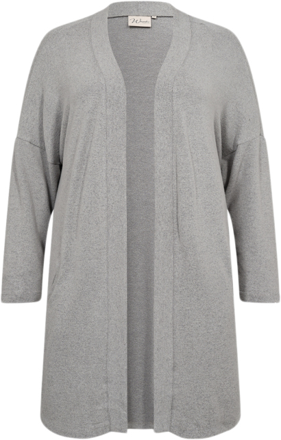 Wasabiconcept Wasimone 3 Kvinde 99470 Med. Grey Melange Cardigans Str 42/44 - Polyester hos Magasin