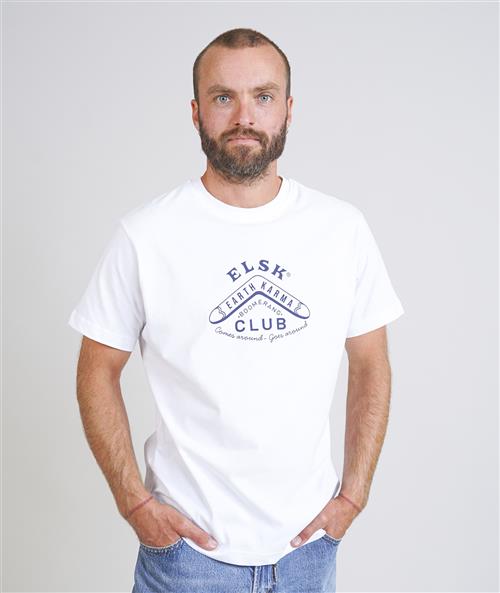 ELSK Boomerang Men's Brushed Tshirt Mand 001 Optic White Kortærmede T-shirts Str XL - hos Magasin