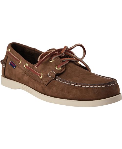 Sebago Docksides Portland Nubuck Mand Brown Sejlersko Str 43 - Læder hos Magasin