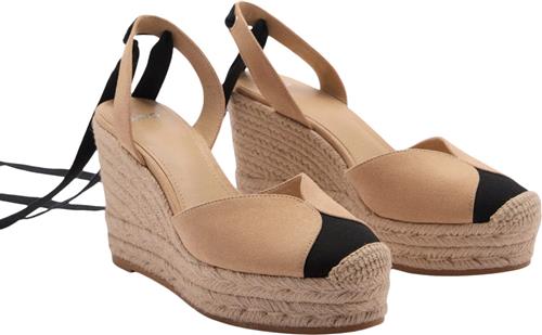 MANGO Laceup Espadrilles Kvinde Lt-pastel Pink Kilehæle Str 37 - hos Magasin