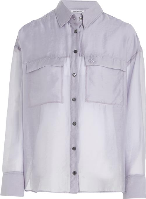 Calvin Klein Sheer Long Sleeve Shirt Kvinde Sort Langærmede Skjorter Str XS - Polyamid hos Magasin