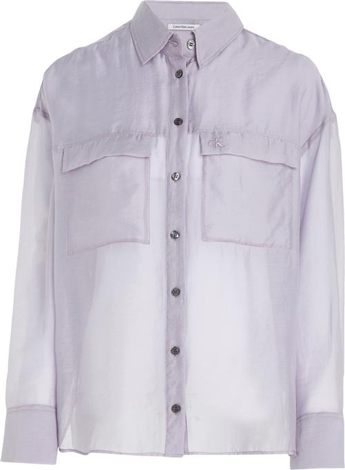 Calvin Klein Sheer Long Sleeve Shirt Kvinde Sort Langærmede Skjorter Str M - Polyamid hos Magasin