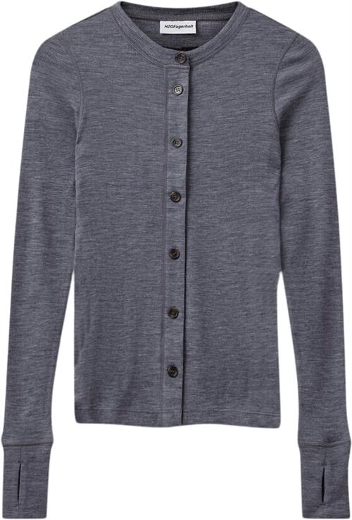 Se H2OFAGERHOLT Good Blouse Kvinde Grey Melange Kortærmede T-shirts Str XS - Uld hos Magasin ved Magasin