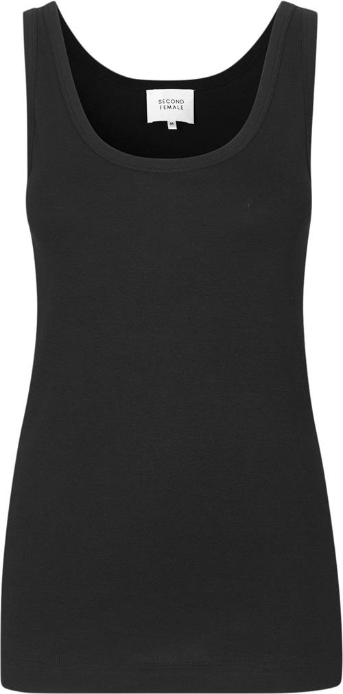 Second Female Ambra Tanktop Kvinde Black Tanktoppe Str L - hos Magasin