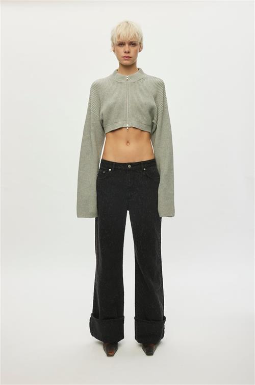 Se Oval Square Talk Zip Bolero Kvinde Grey Mel Sweaters Str XS - Bomuld hos Magasin ved Magasin