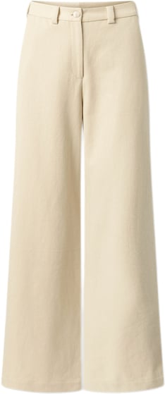 Nué Notes Porter Pants Kvinde Creme Bukser Med Brede Ben Str 34 - hos Magasin