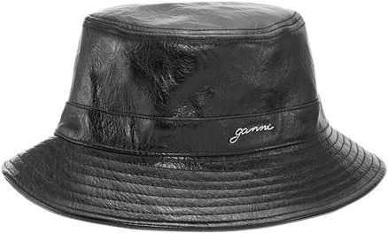 Ganni Bucket Hat Signature Naplack XS/S - Bøllehatte hos Magasin