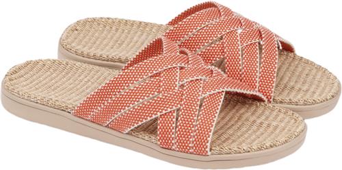 Lovelies Matara Triple Cross Sandal w/ Jute Sole Kvinde Mandarin Red Flade Sandaler Str 42 - hos Magasin