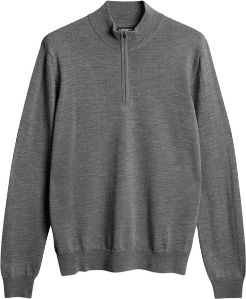 J. Lindeberg Kiyan Quarter Zip Sweater Mand Mid Grey Melange Sweatshirts Str M - hos Magasin