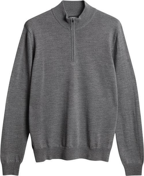 Se J. Lindeberg Kiyan Quarter Zip Sweater Mand Mid Grey Melange Sweatshirts Str S - hos Magasin ved Magasin