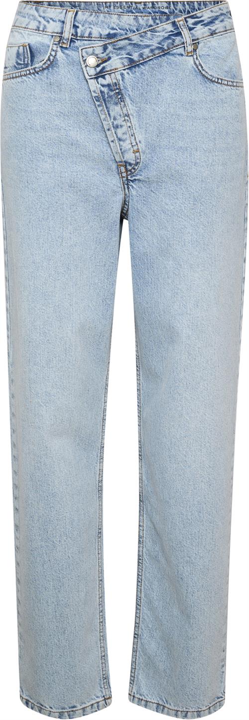 My Essential Wardrobe Mwlouis Wrap 123 Wide Y Kvinde Light Blue Retro Wash Straight Jeans Str 25 - hos Magasin