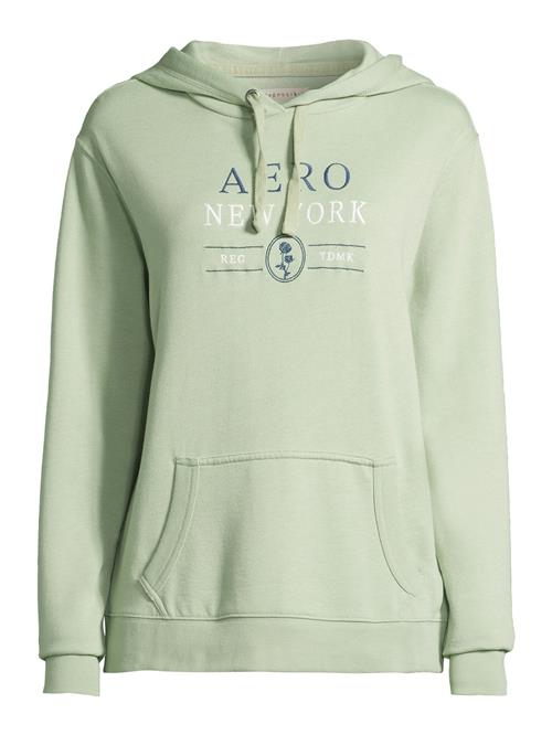 Se AÉROPOSTALE Sweatshirt 'MOVED ON'  navy / lysegrøn / hvid ved About You