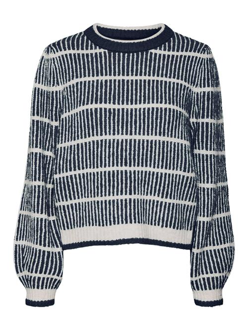 VERO MODA Pullover 'CALA'  navy / hvid